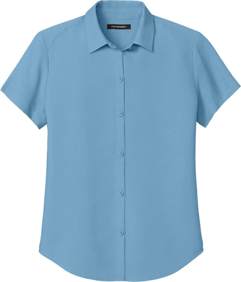 Port Authority Lw963 Women’s Short Sleeve Uv Dockside Shirt - Carolina Blue
