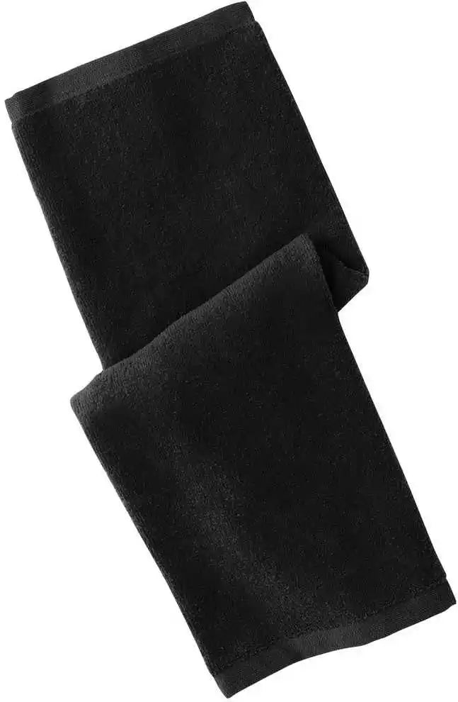 Port Authority Pt390 Hemmed Towel Black / one Size Fits Most