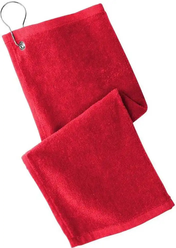 Port Authority Pt400 Grommeted Hemmed Towel - Red - one Size Fits Most