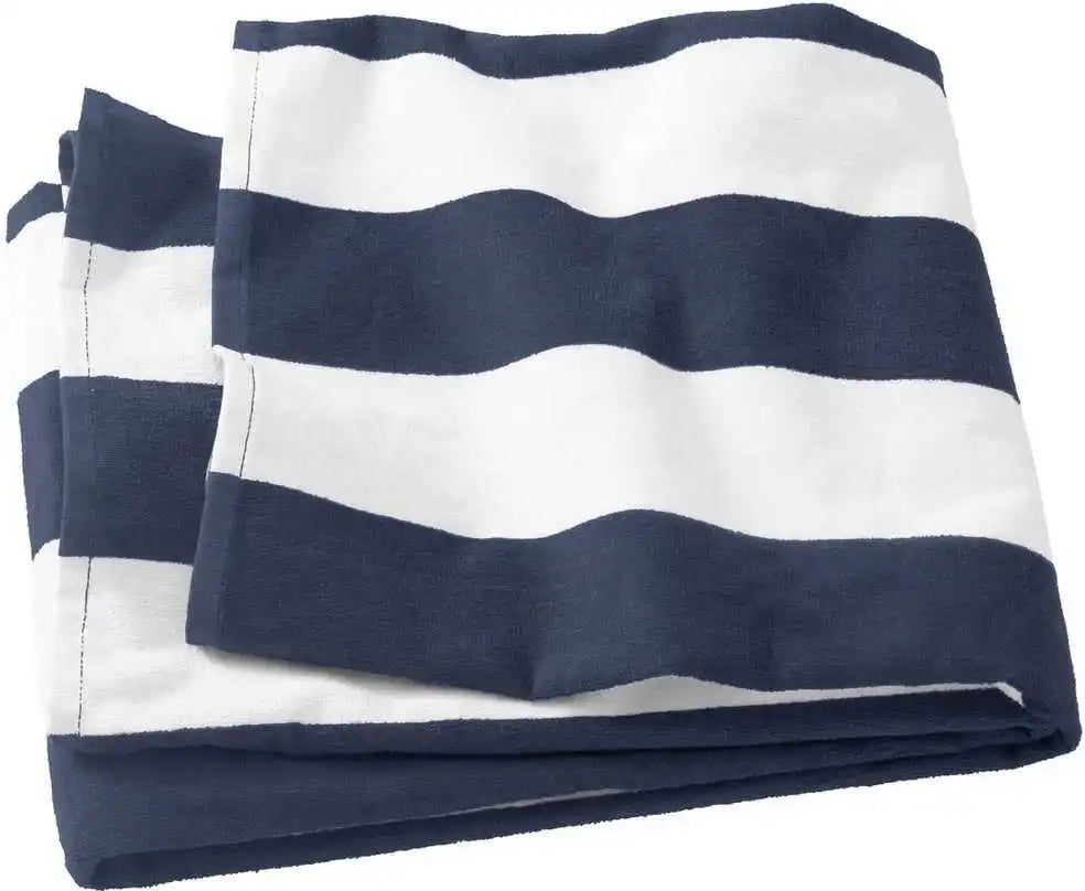 Port Authority Pt43 Cabana Stripe Beach Towel - Navy - one Size Fits Most