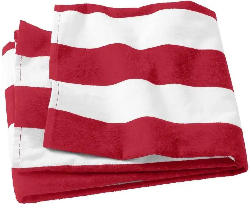 Port Authority Pt43 Cabana Stripe Beach Towel - Red