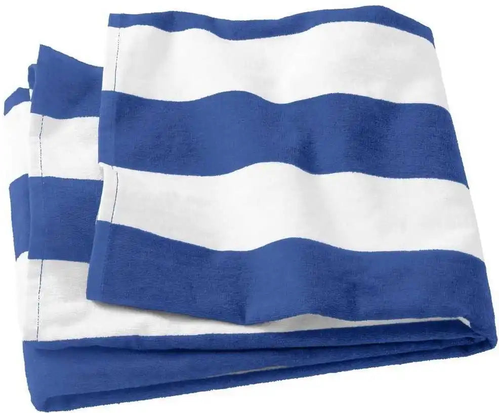 Port Authority Pt43 Cabana Stripe Beach Towel - Royal - one Size Fits Most
