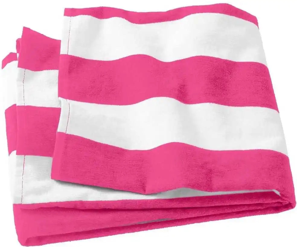 Port Authority Pt43 Cabana Stripe Beach Towel Tropical Pink / one Size Fits Most