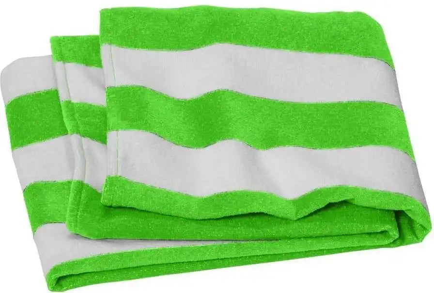 Port Authority Pt45 Value Cabana Stripe Beach Towel - Bright Lime - one Size Fits Most