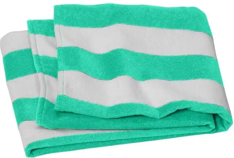 Port Authority Pt45 Value Cabana Stripe Beach Towel - Bright Seafoam - Green / one Size Fits Most