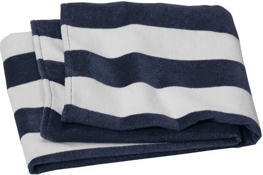 Port Authority Pt45 Value Cabana Stripe Beach Towel Navy / one Size Fits Most