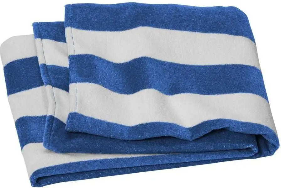 Port Authority Pt45 Value Cabana Stripe Beach Towel - Royal