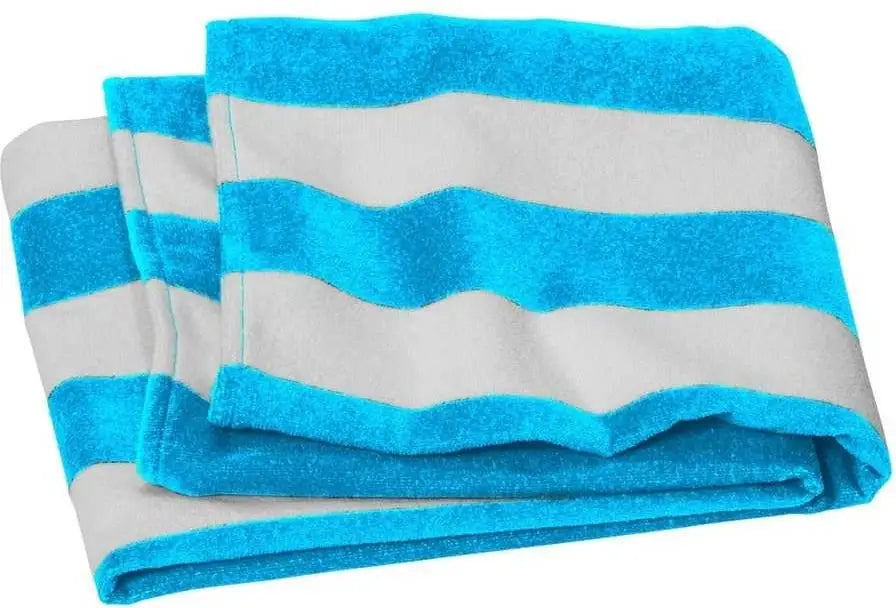 Port Authority Pt45 Value Cabana Stripe Beach Towel - Turquoise