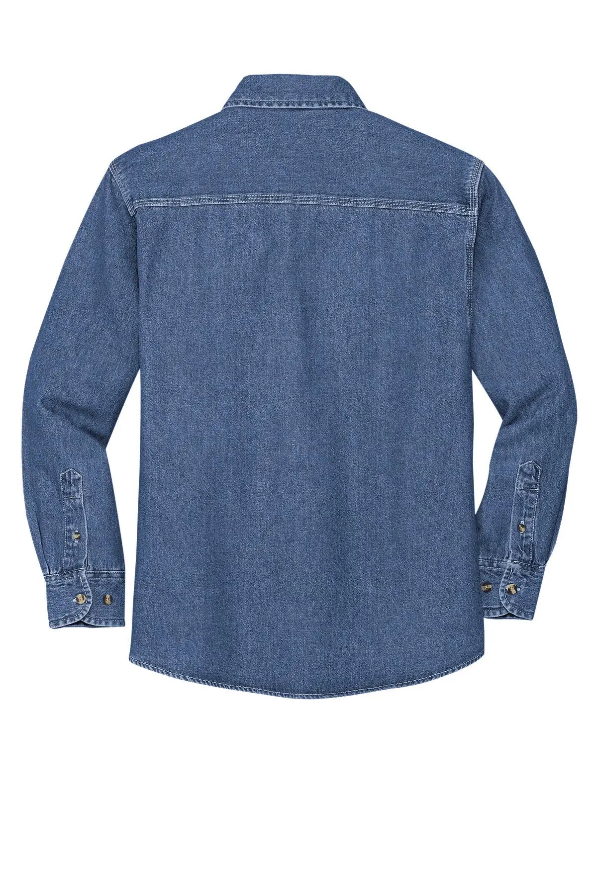 Port Authority S100 Heavyweight Denim Shirt - Dark Blue Stonewashed / Adult Xs