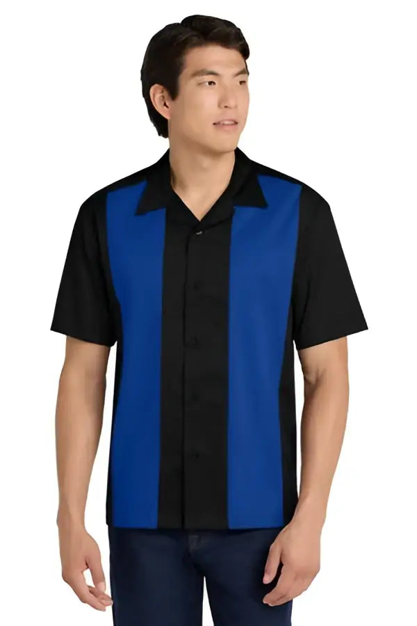 Port Authority S300 Retro Camp Shirt - Black Steel Gray