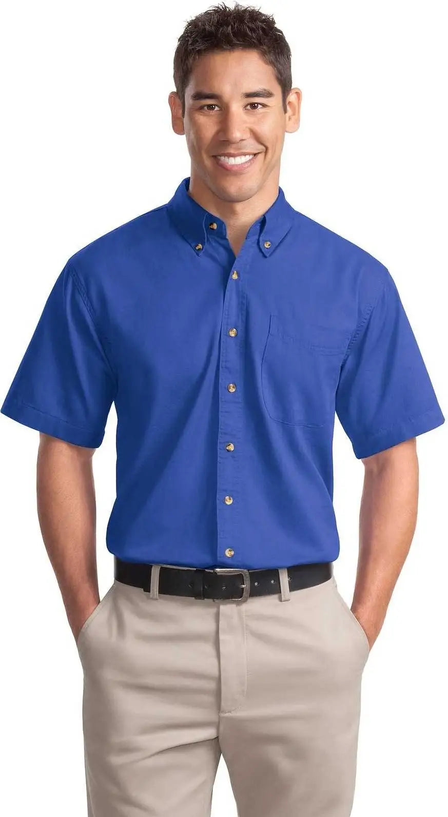 Port Authority S500t Short Sleeve Twill Shirt - Faded Blue