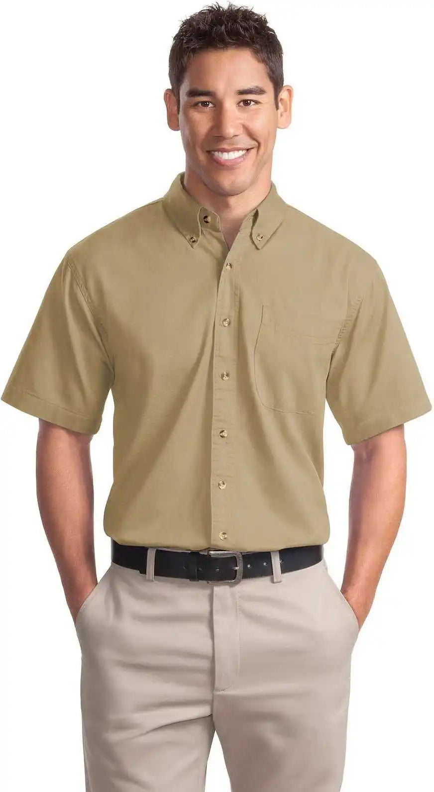 Port Authority S500t Short Sleeve Twill Shirt - Khaki