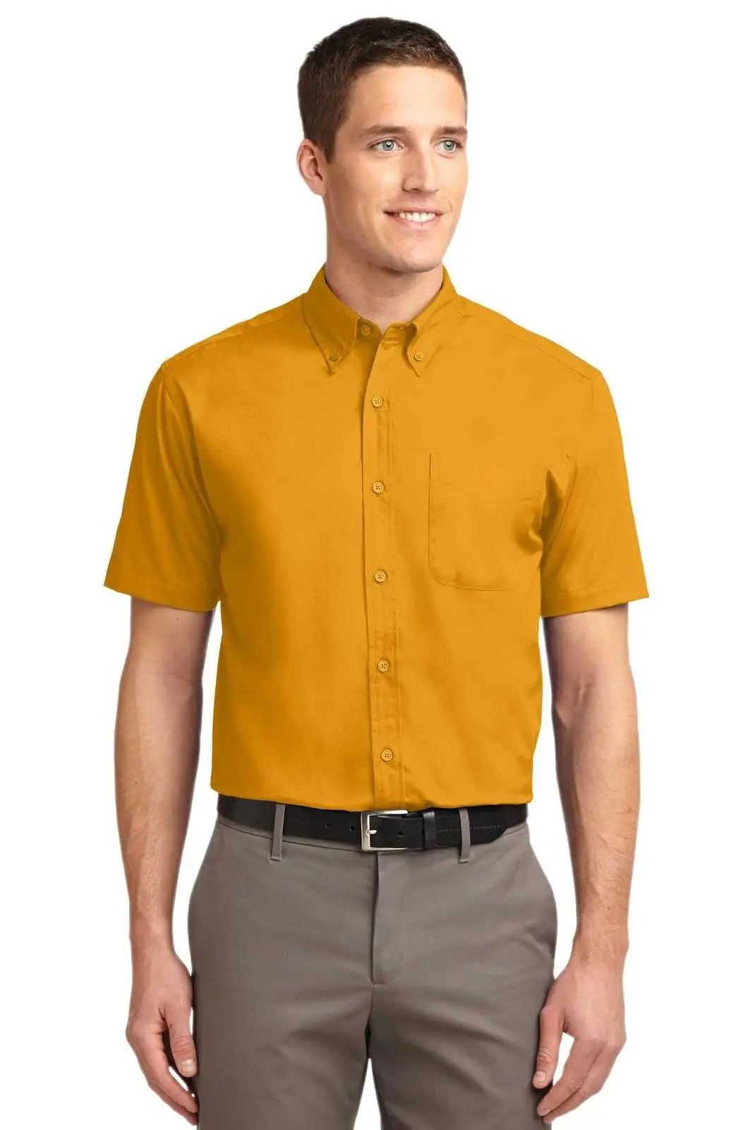 Port Authority S508 Short Sleeve Easy Care Shirt - Athletic Gold Light Stone