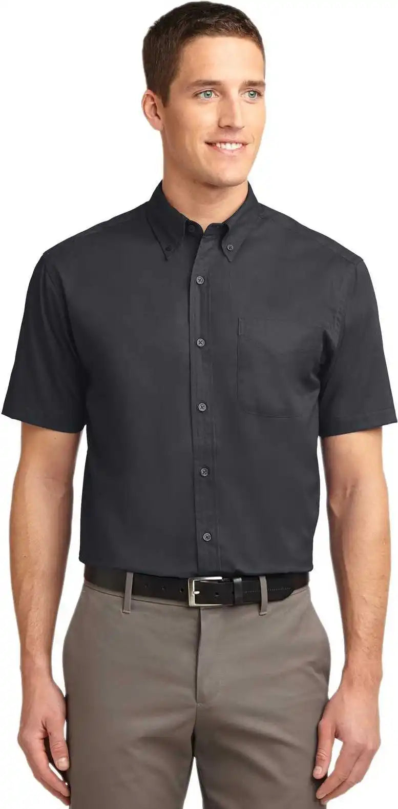 Port Authority S508 Short Sleeve Easy Care Shirt - Classic Navy Light Stone