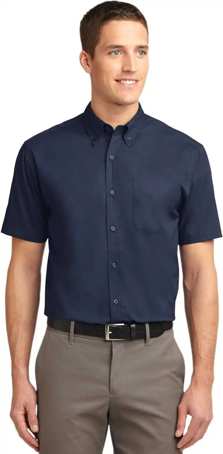 Port Authority S508 Short Sleeve Easy Care Shirt - Navy Light Stone