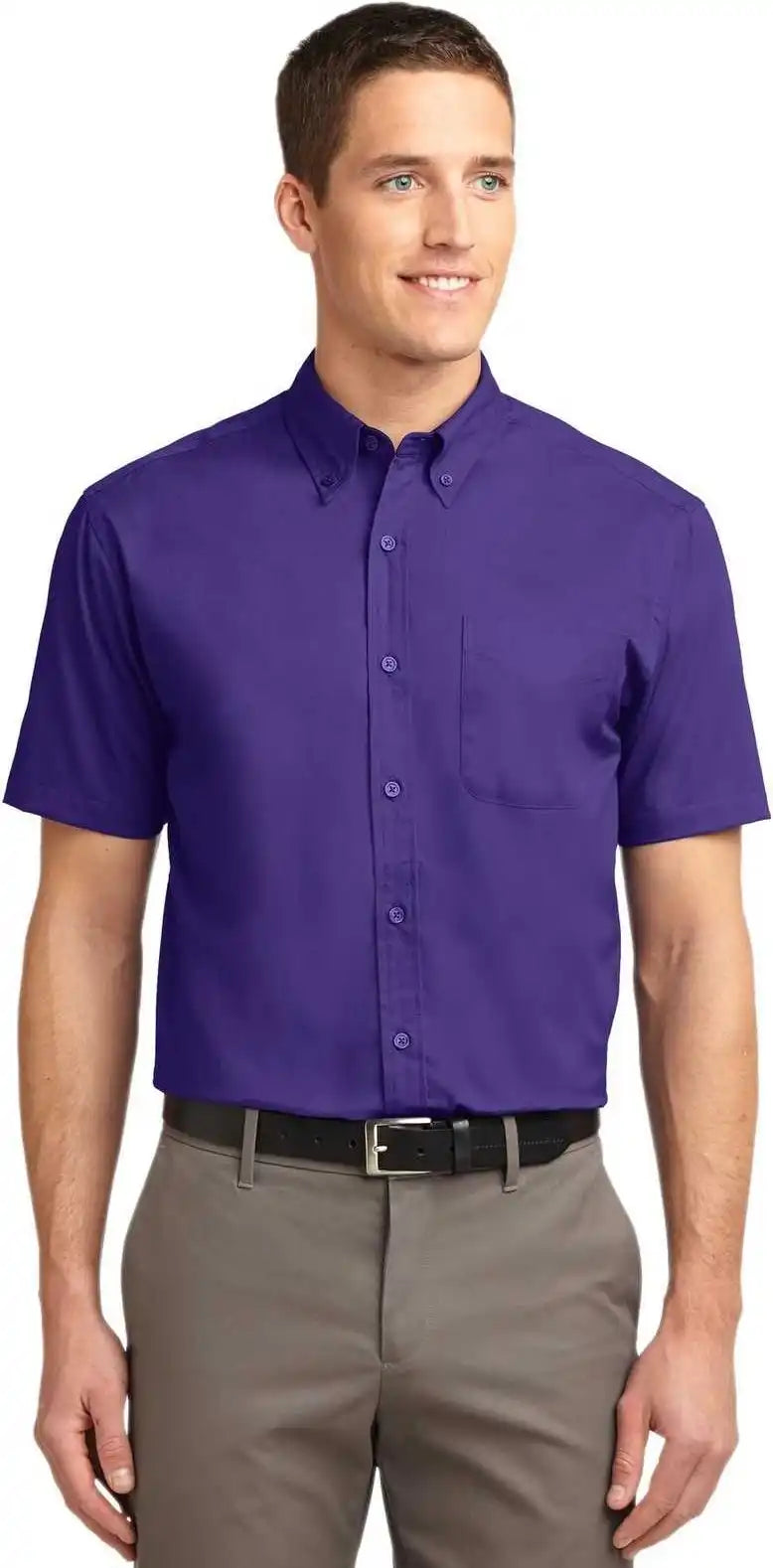 Port Authority S508 Short Sleeve Easy Care Shirt Purple Light Stone