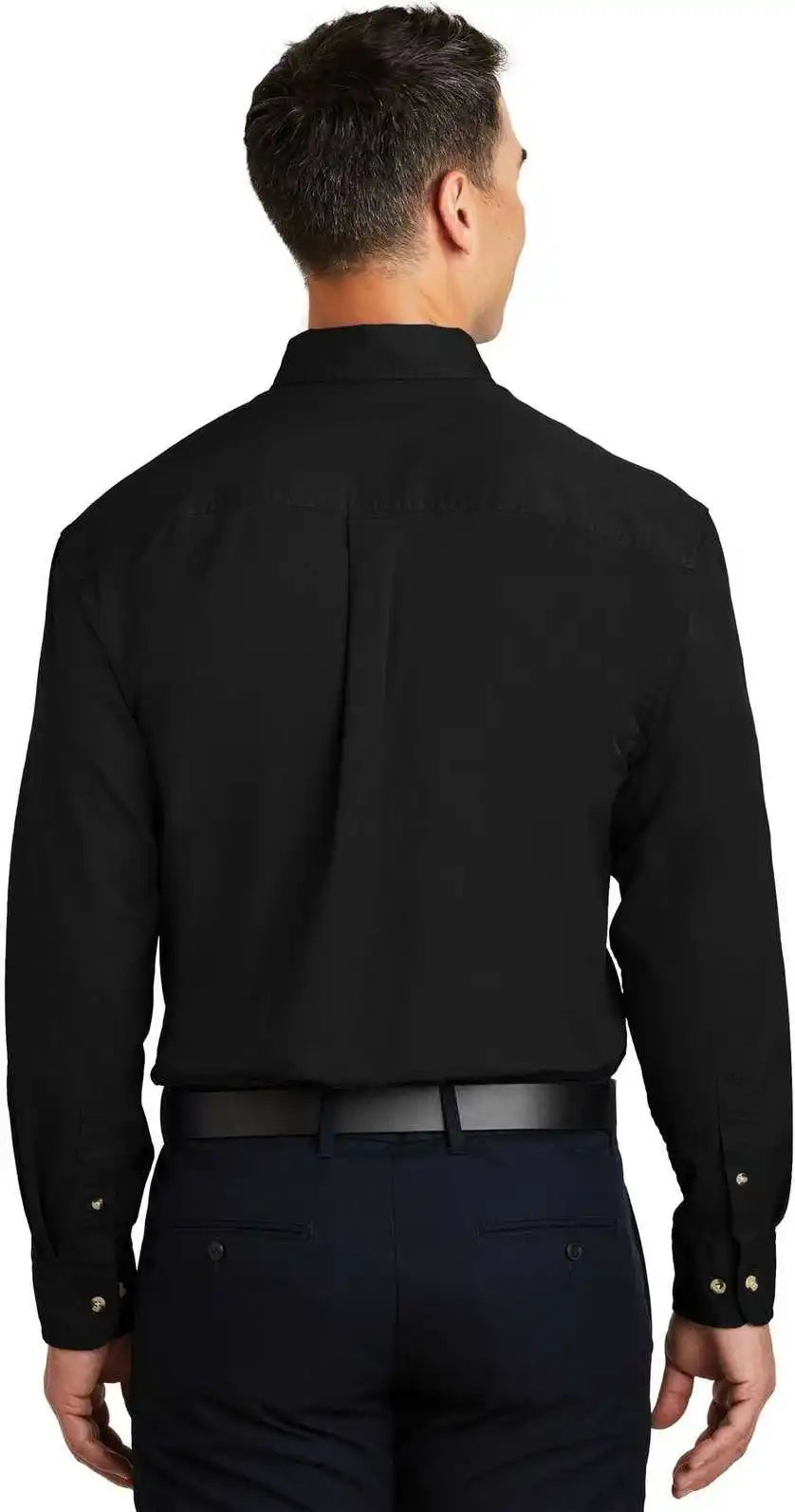 Port Authority S600t Long Sleeve Twill Shirt - Black