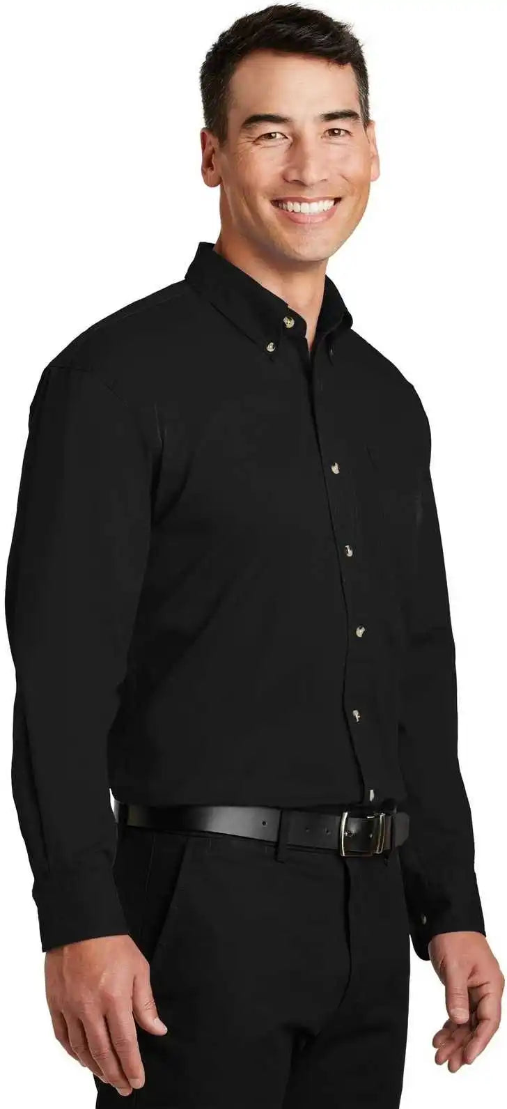 Port Authority S600t Long Sleeve Twill Shirt Black