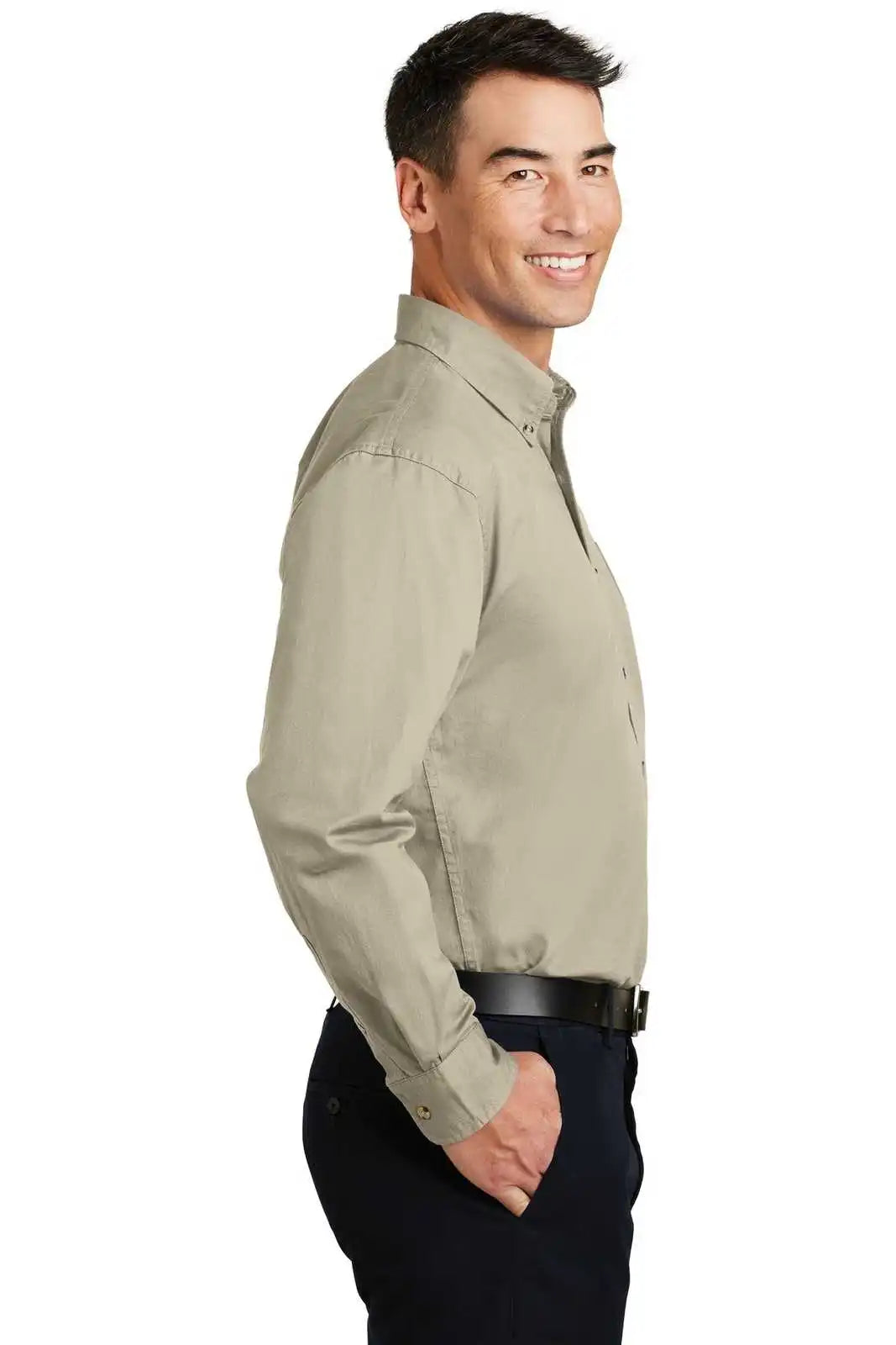 Port Authority S600t Long Sleeve Twill Shirt - Stone