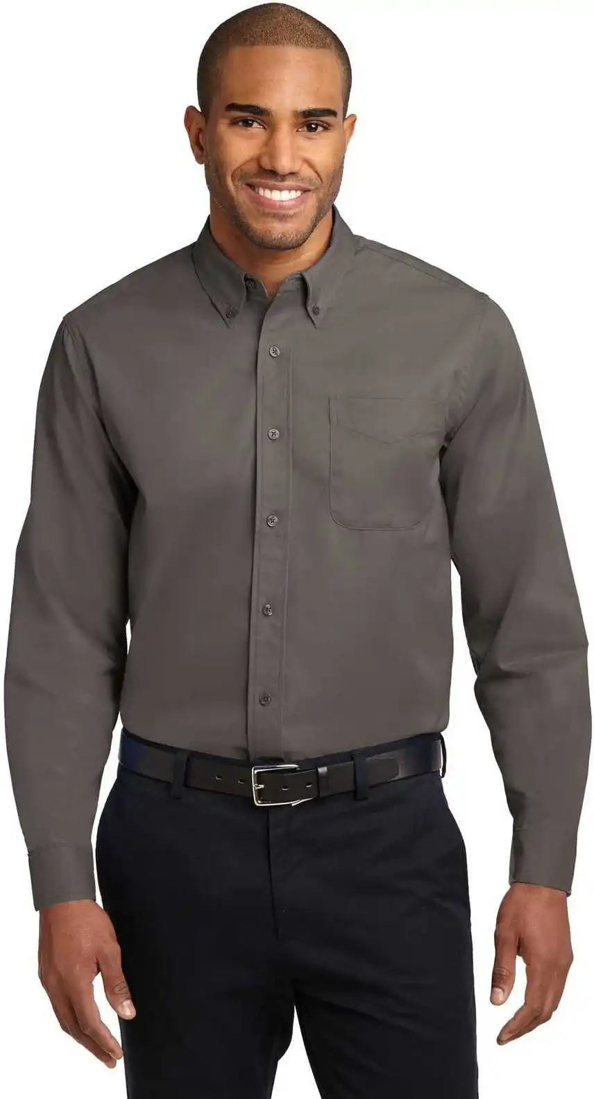 Port Authority S608 Long Sleeve Easy Care Shirt - Bark