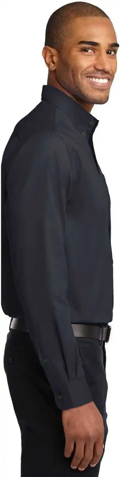 Port Authority S608 Long Sleeve Easy Care Shirt - Classic Navy Light Stone