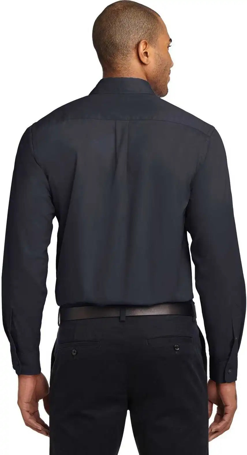 Port Authority S608 Long Sleeve Easy Care Shirt - Classic Navy Light Stone