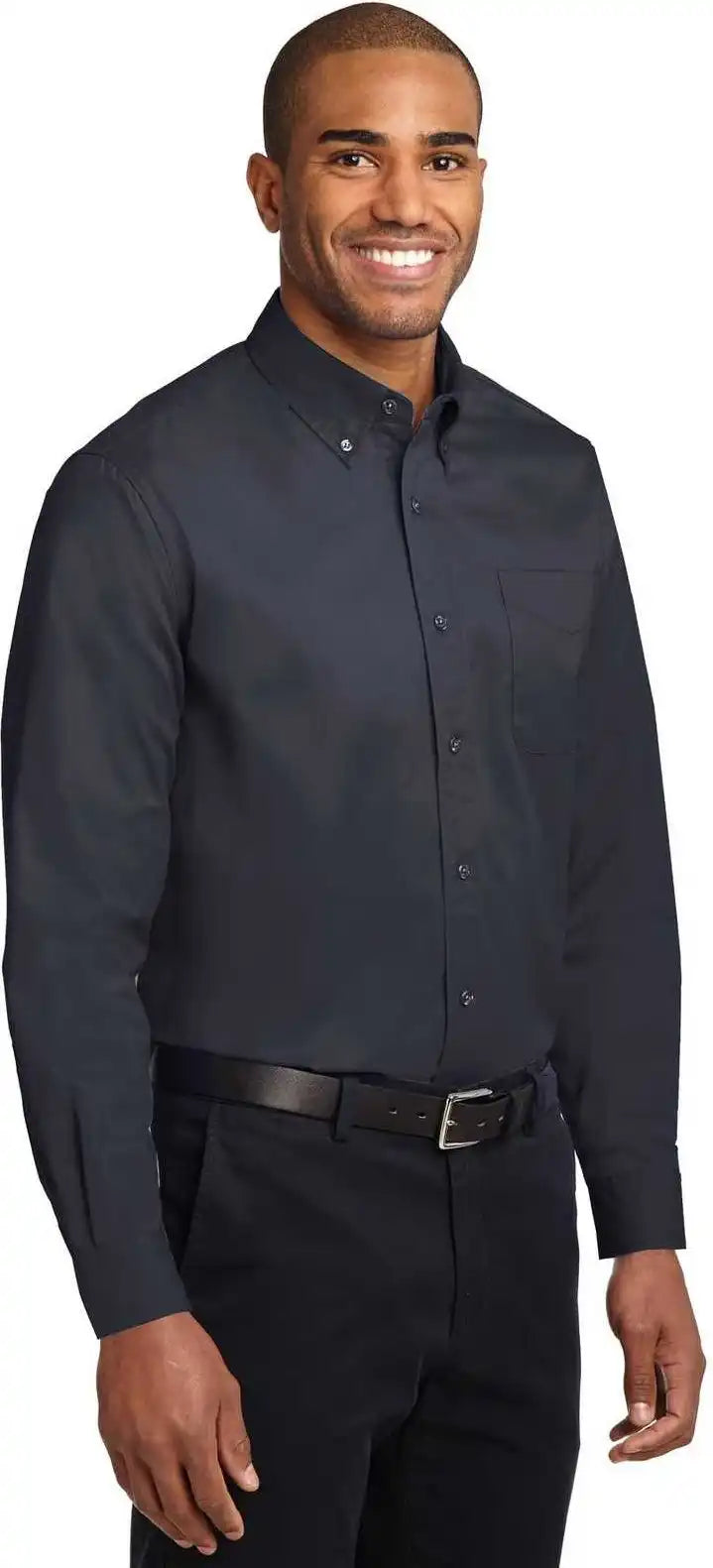Port Authority S608 Long Sleeve Easy Care Shirt - Classic Navy Light Stone