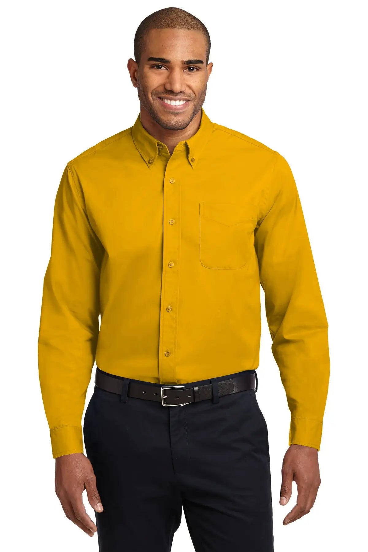 Port Authority S608 Long Sleeve Easy Care Shirt - Gold - Adult Xs