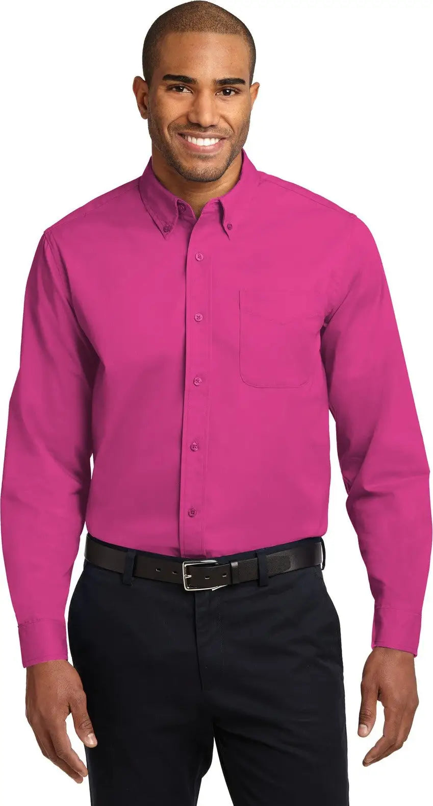 Port Authority S608 Long Sleeve Easy Care Shirt - Tropical Pink