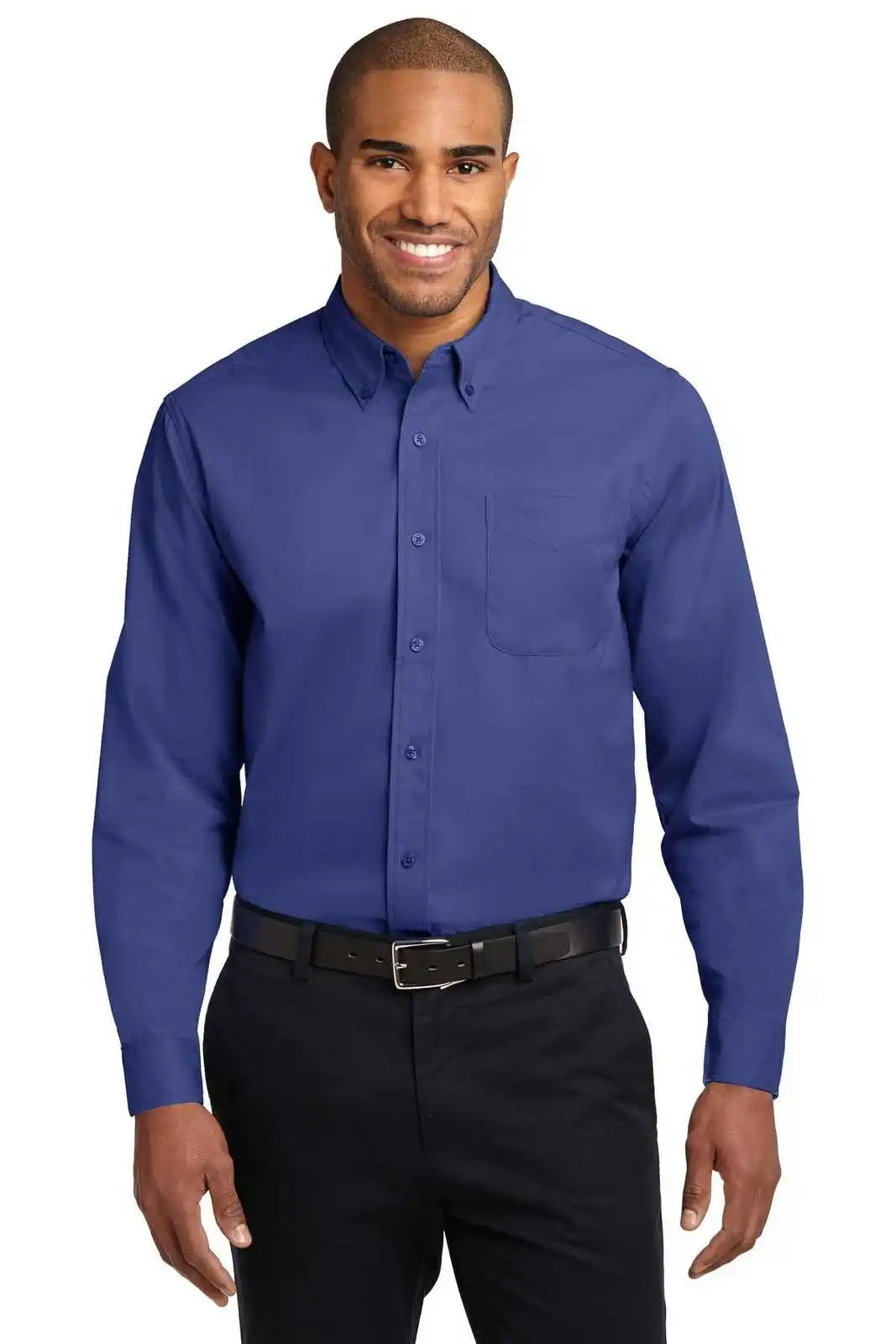 Port Authority S608es Extended Size Long Sleeve Easy Care Shirt - Mediterranean Blue