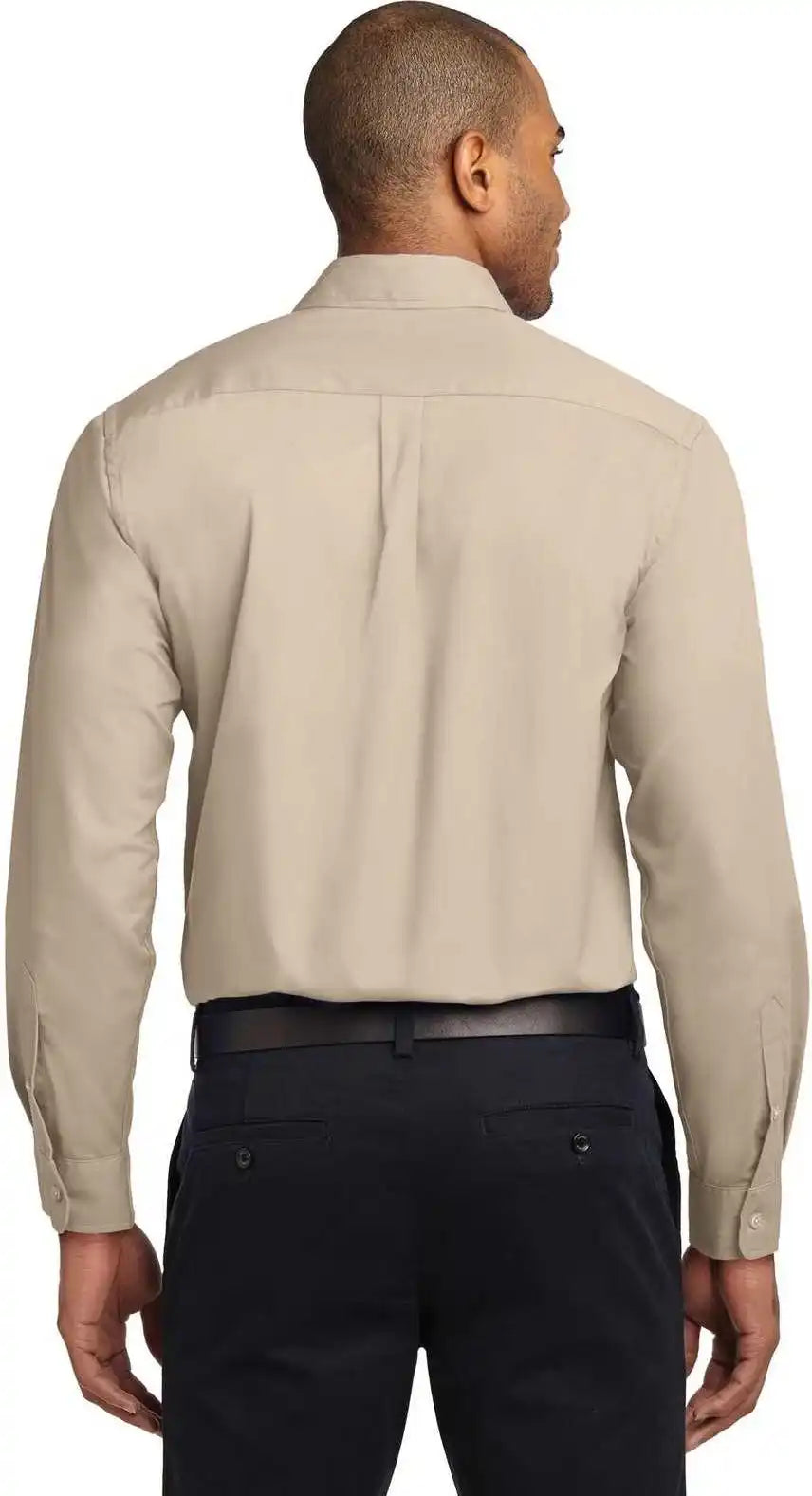 Port Authority S608es Extended Size Long Sleeve Easy Care Shirt - Stone