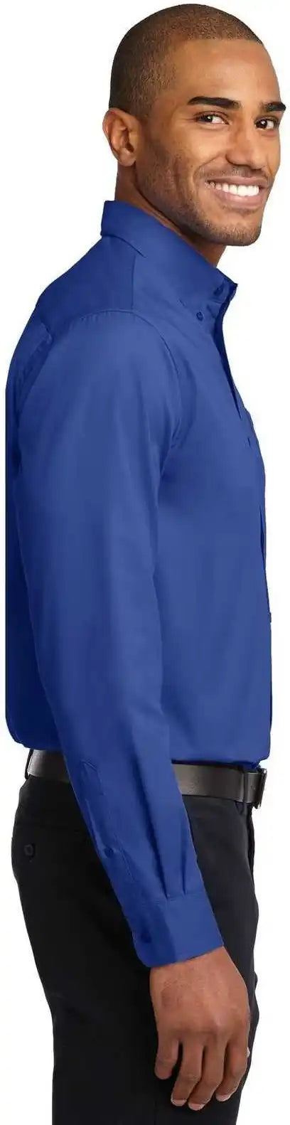 Port Authority S608es Extended Size Long Sleeve Easy Care Shirt - Royal Classic Navy