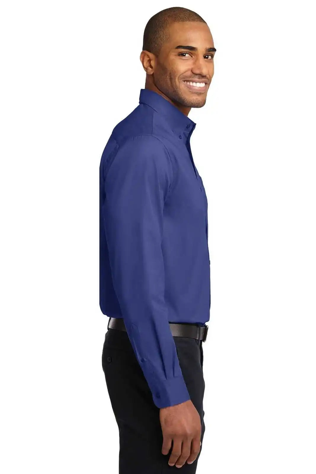 Port Authority S608es Extended Size Long Sleeve Easy Care Shirt - Mediterranean Blue