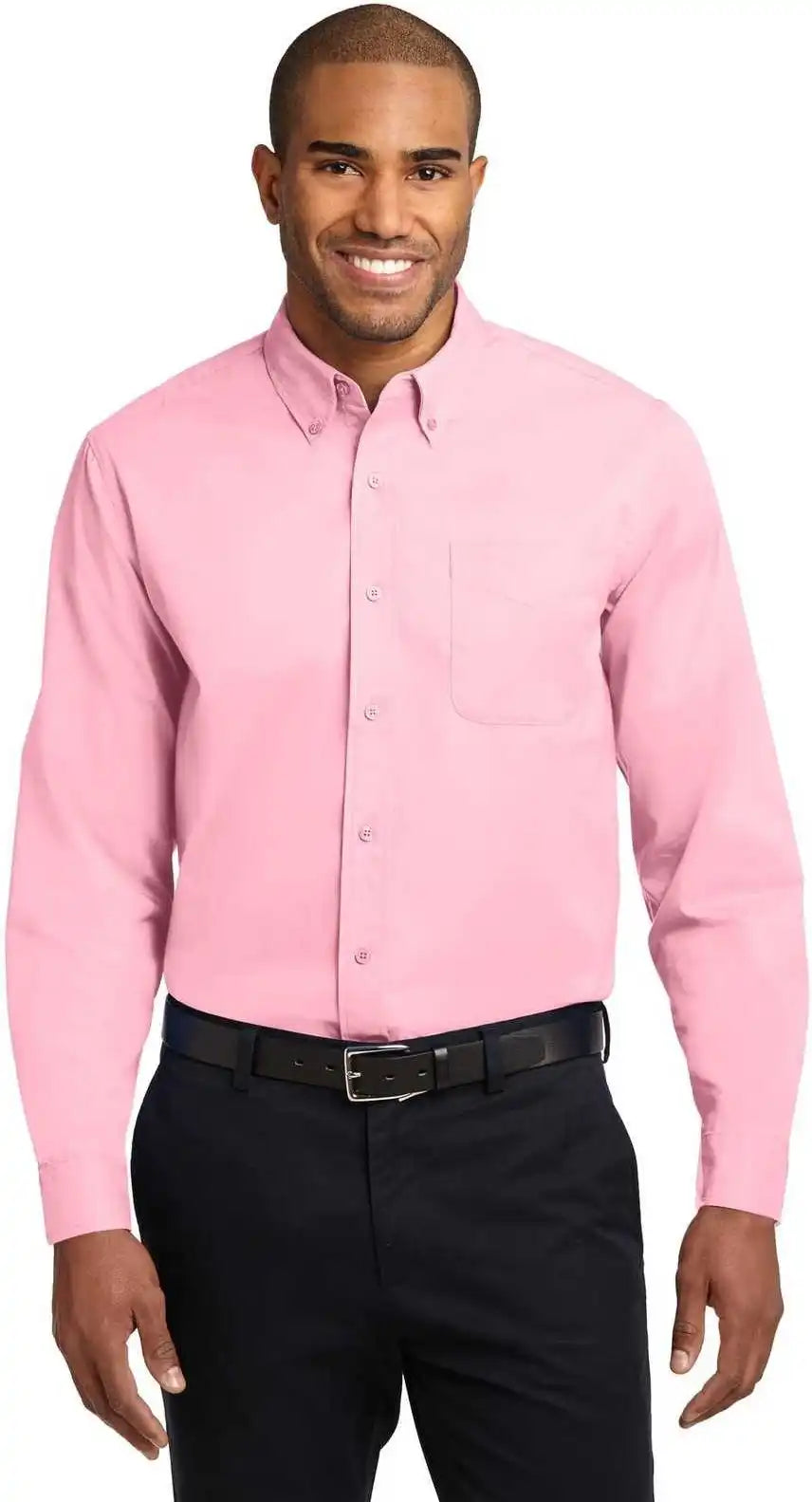 Port Authority S608es Extended Size Long Sleeve Easy Care Shirt - Light Pink