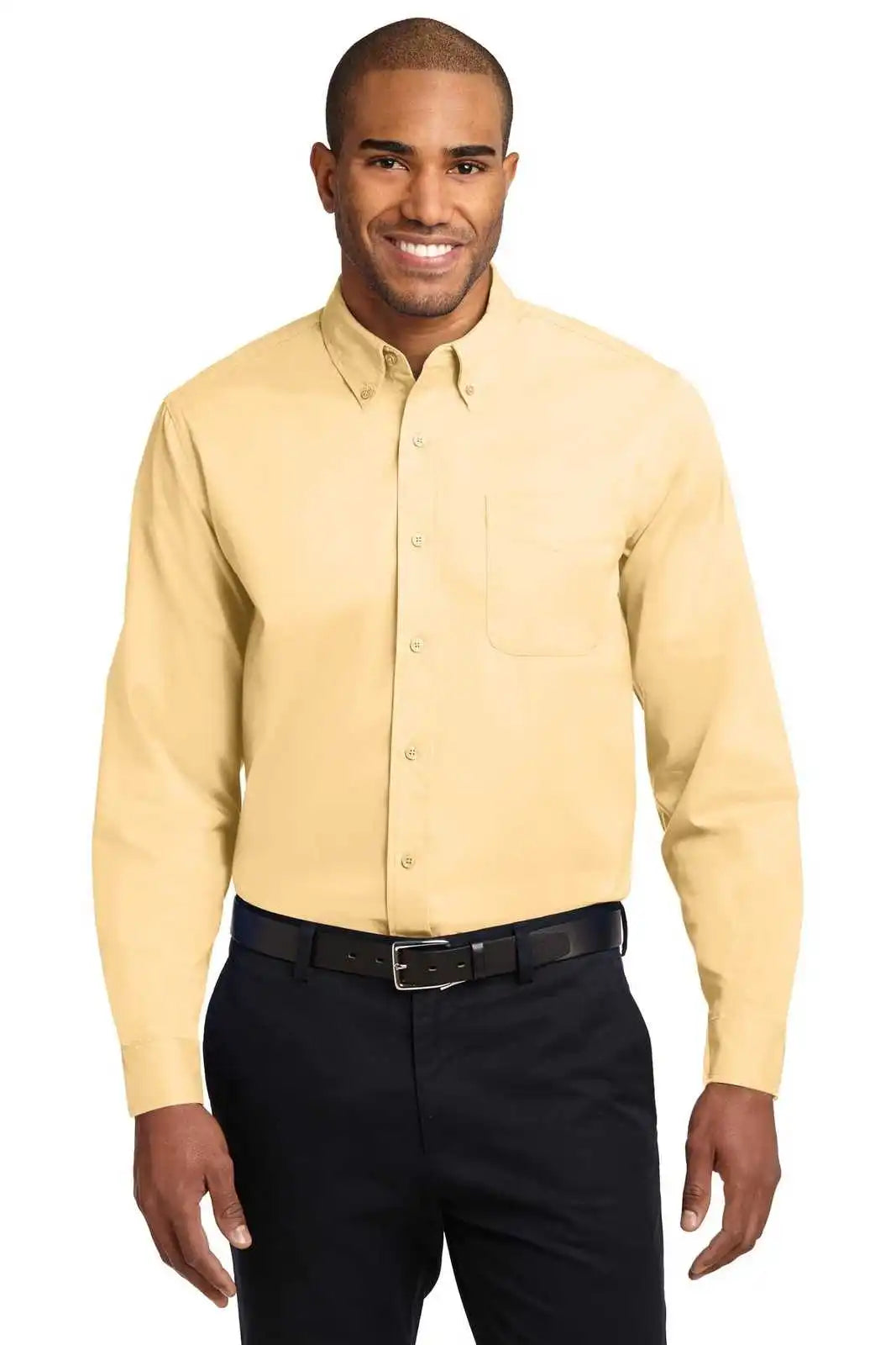 Port Authority S608es Extended Size Long Sleeve Easy Care Shirt - Yellow