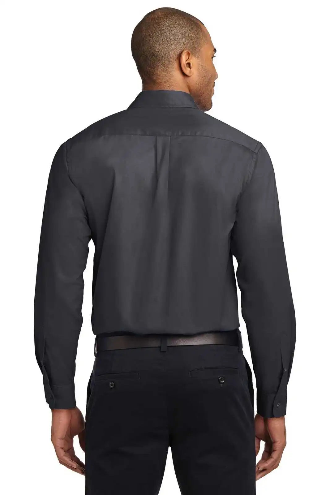 Port Authority S608es Extended Size Long Sleeve Easy Care Shirt - Classic Navy Light Stone