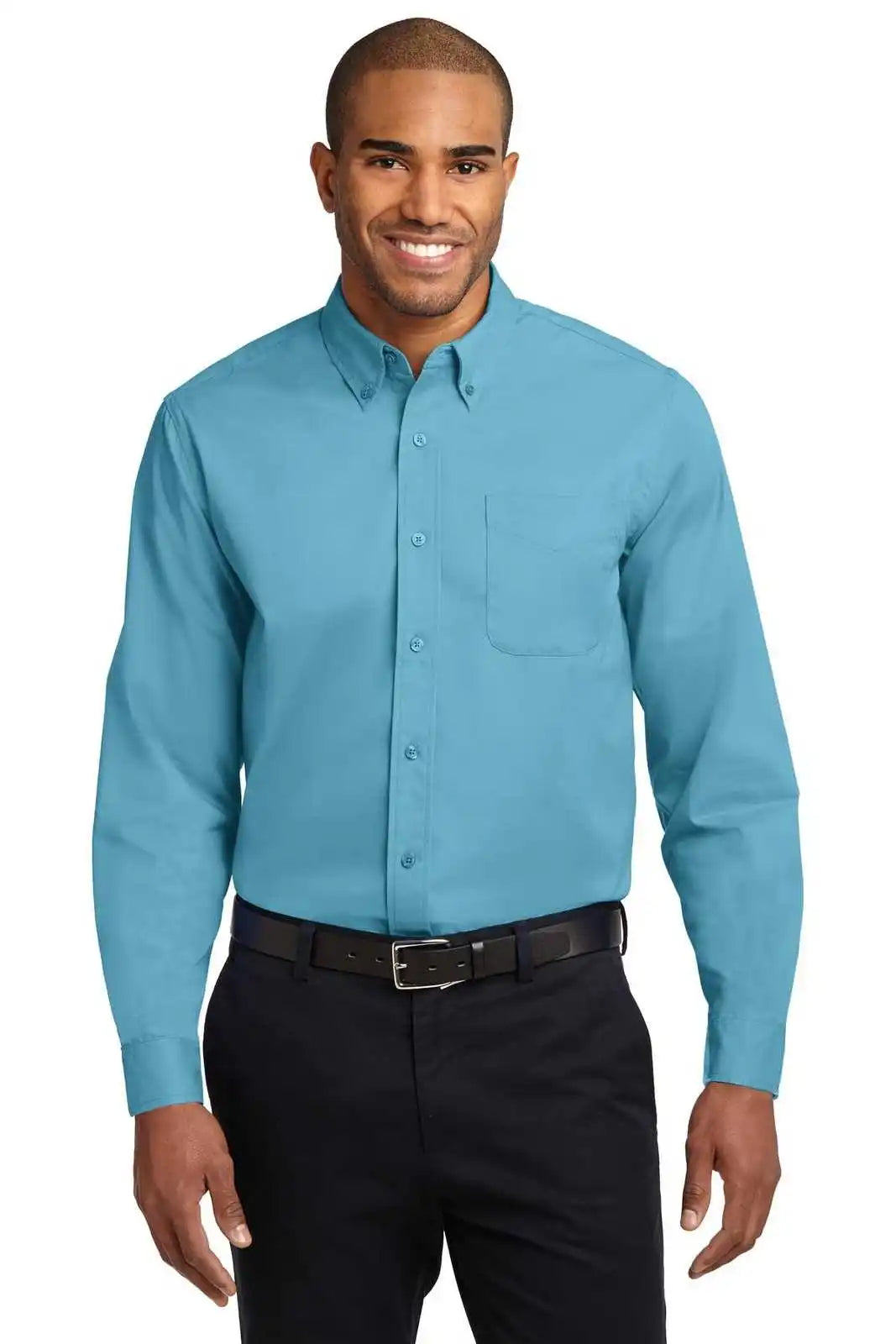 Port Authority S608es Extended Size Long Sleeve Easy Care Shirt - Maui Blue