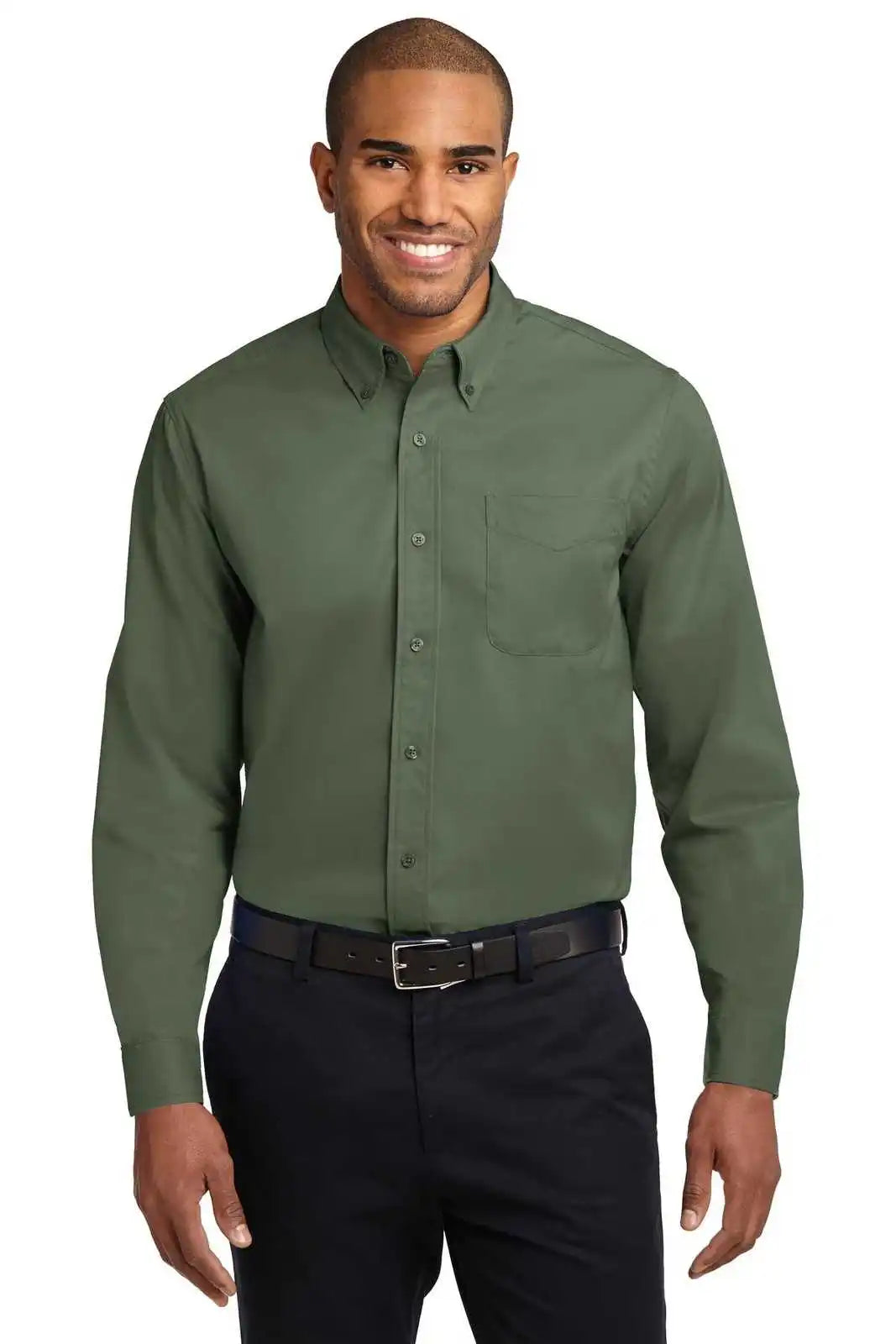 Port Authority S608es Extended Size Long Sleeve Easy Care Shirt - Clover Green