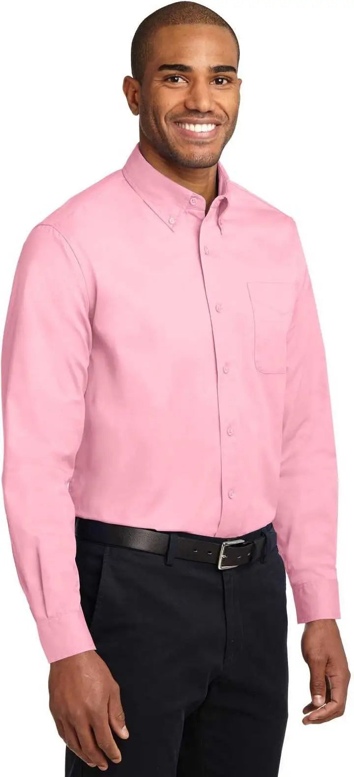 Port Authority S608es Extended Size Long Sleeve Easy Care Shirt - Light Pink