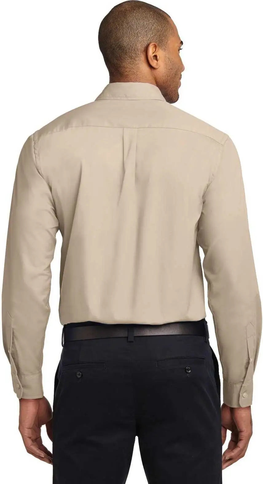 Port Authority S608es Extended Size Long Sleeve Easy Care Shirt - Stone