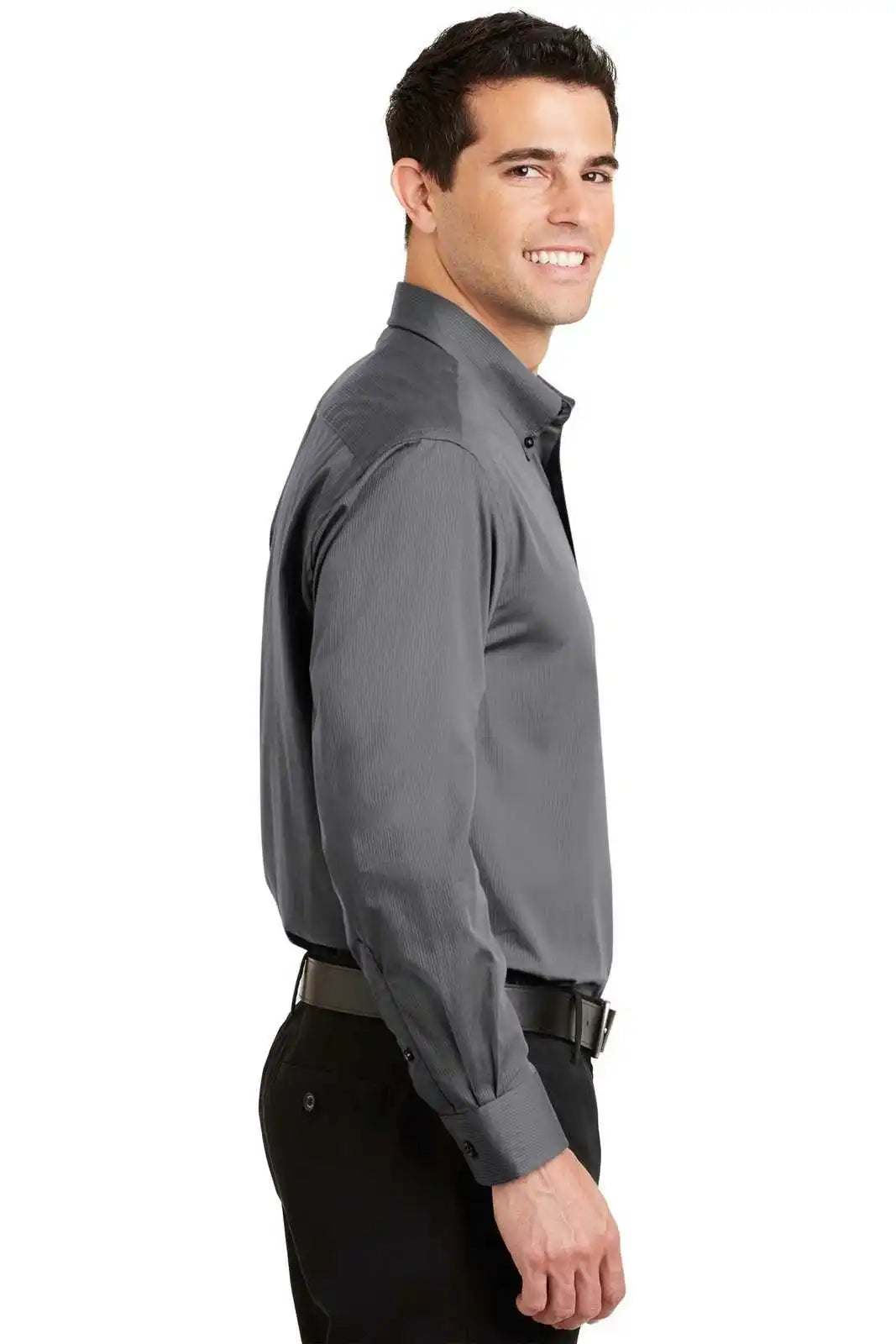 Port Authority S613 Tonal Pattern Easy Care Shirt - Gray