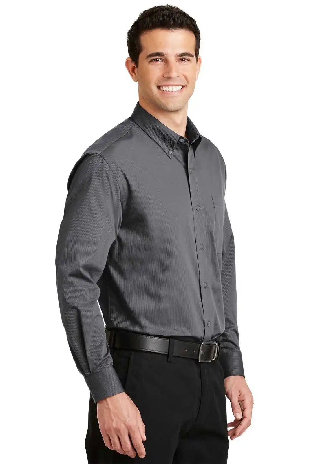 Port Authority S613 Tonal Pattern Easy Care Shirt - Gray