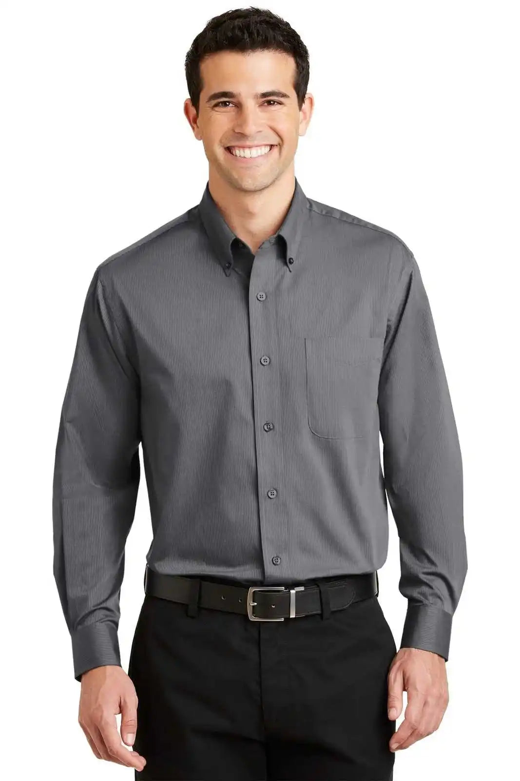 Port Authority S613 Tonal Pattern Easy Care Shirt - Gray