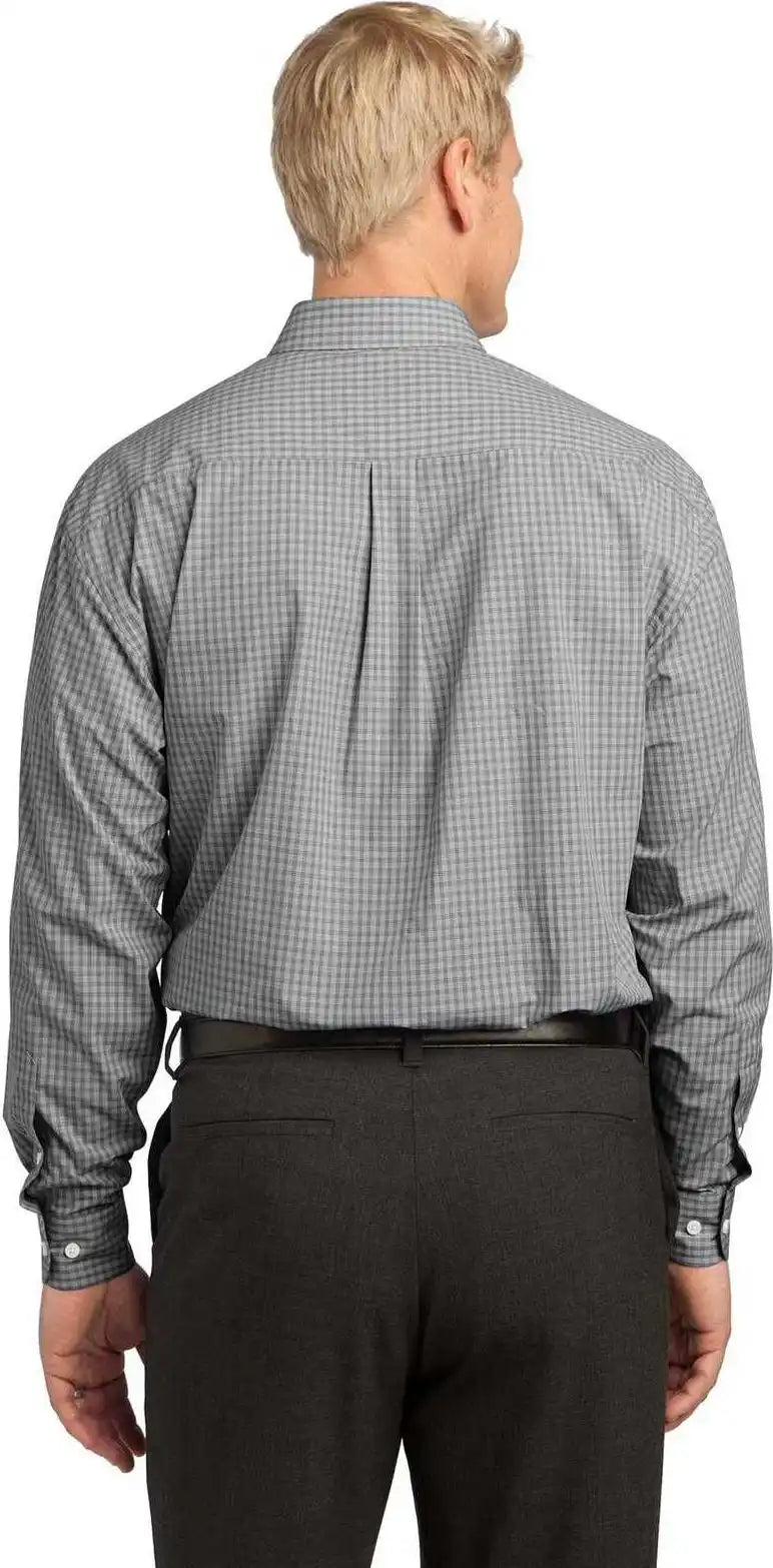 Port Authority S639 Plaid Pattern Easy Care Shirt - Charcoal
