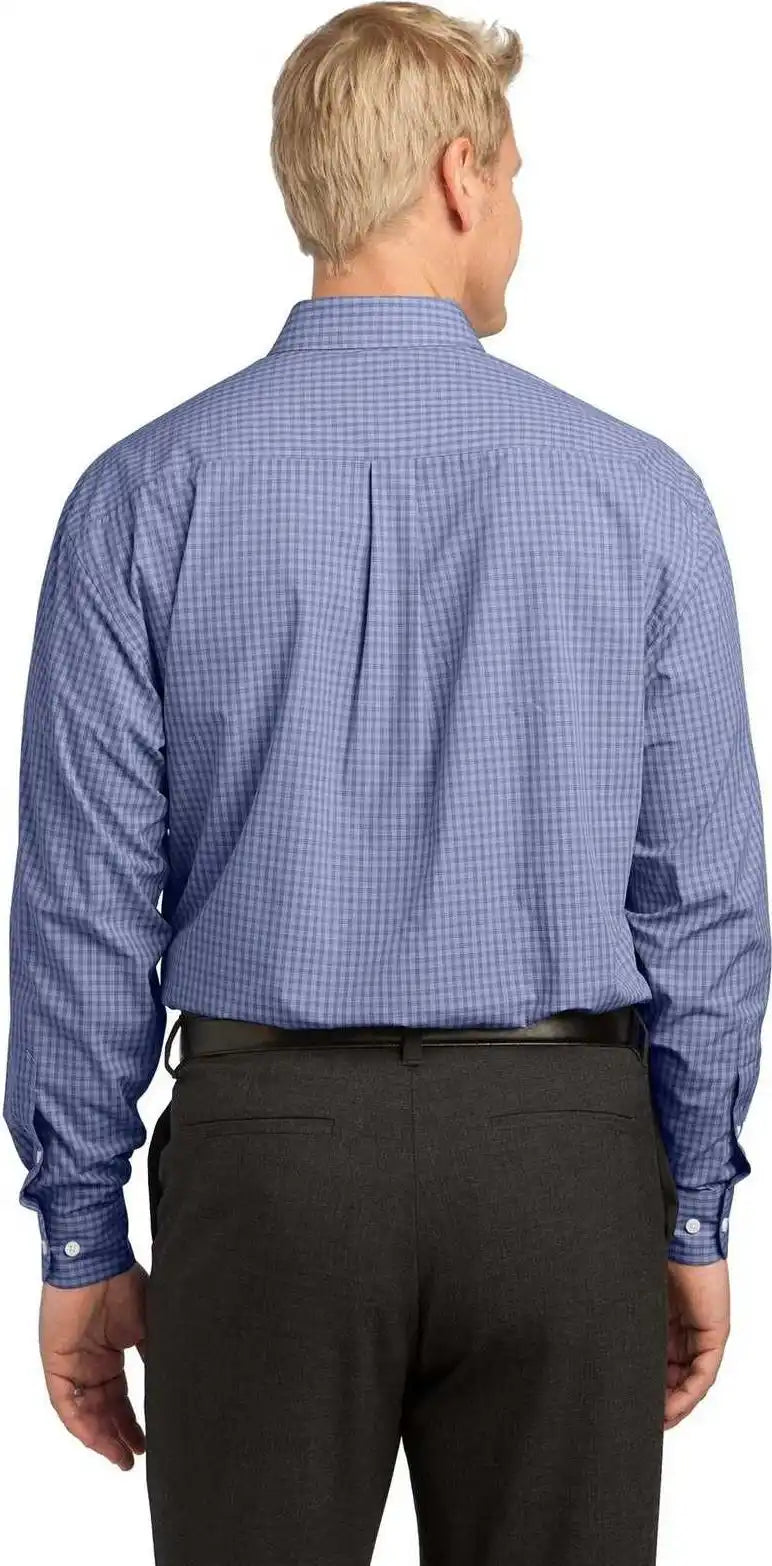 Port Authority S639 Plaid Pattern Easy Care Shirt - Navy