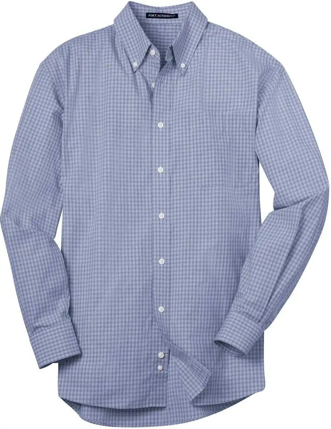 Port Authority S639 Plaid Pattern Easy Care Shirt Navy