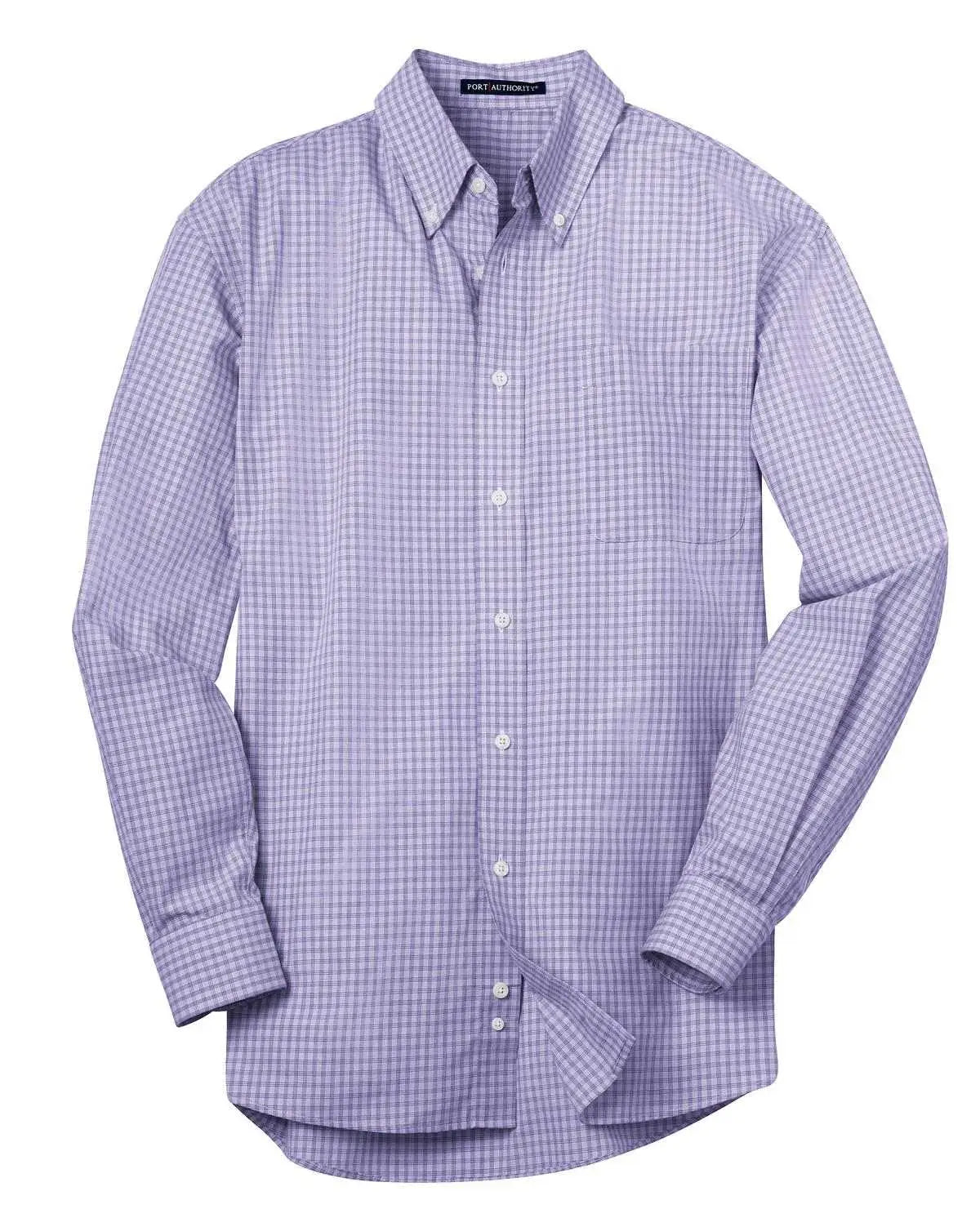 Port Authority S639 Plaid Pattern Easy Care Shirt - Purple