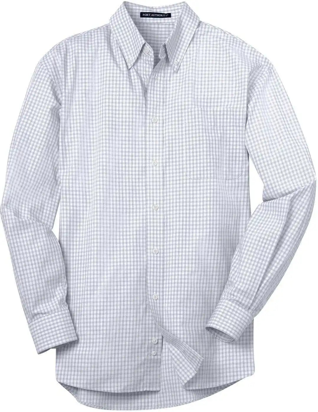 Port Authority S639 Plaid Pattern Easy Care Shirt White