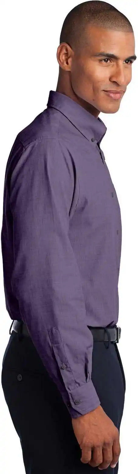 Port Authority S640 Crosshatch Easy Care Shirt - Grape Harvest
