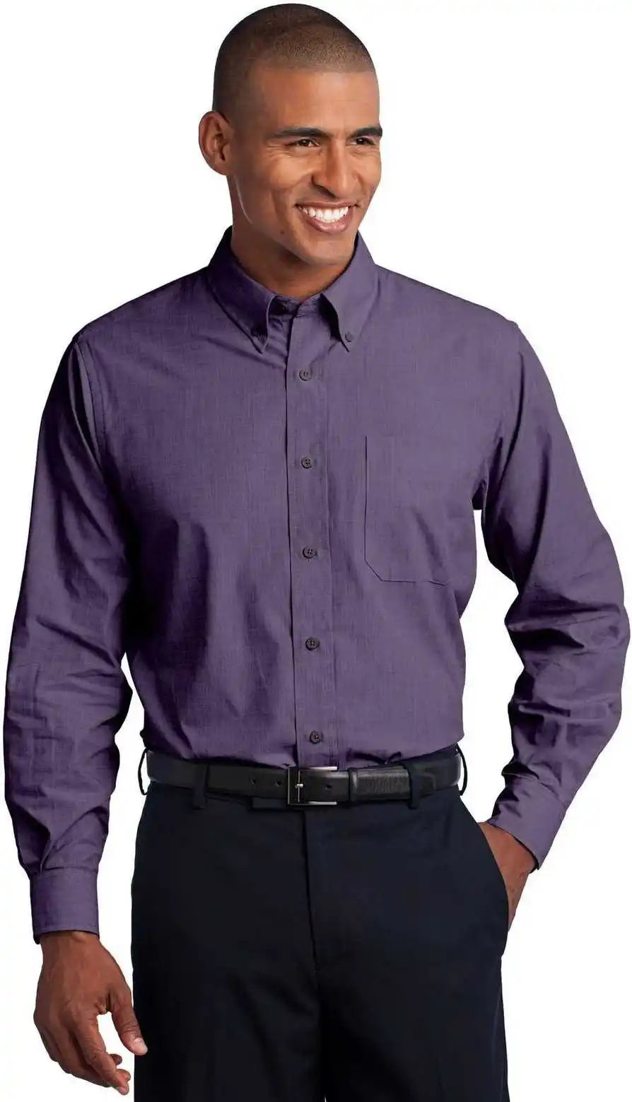 Port Authority S640 Crosshatch Easy Care Shirt - Grape Harvest